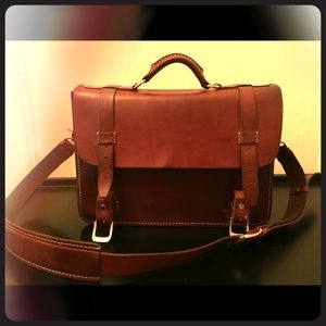 Leather briefcase brown satchel handmade guatemala